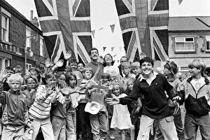 Images Dated 13th August 1992: A street party held for British cyclist Chris Boardman following his return home from