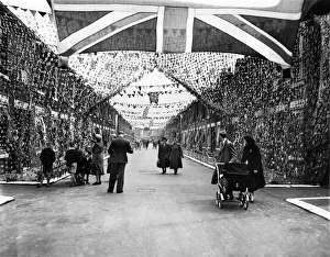 Flags Prints: Street Party in Pinnington Road Gorton North in celebration of the coronation of Queen