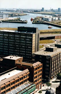 This striking photograph of central Middlesbrough spotlight the old railway dock