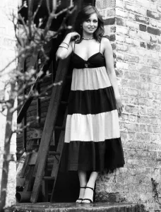Striped black and pink sundress also available in black or white with assorted colours