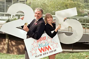 01077 Prints: Stuart Linnell and Julie Mayer get ready for the Radio WM 25th celebrations at Pebble