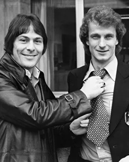 Stuart Pearson of Hull City and England (left) with Rainer Bonhof of West Germany