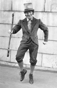 00101 Prints: A student in Dublin dresssed as a Leprechaun doing a Irish Jig