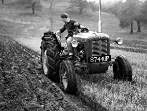 Tractor Prints: A student learning how to plough at the Houghall School of Agriculture