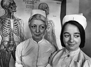 Health Prints: Student nurses Lena Palmer and Leslie Young at Rubery Hill Hospital, Birmingham