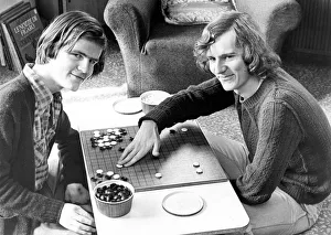 Board Games Prints: Students playing the new Chinese board game GOin April 1977