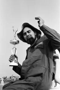 01255 Prints: Stunt driver Mick Stirrups drove his Zephyr car off a ramp