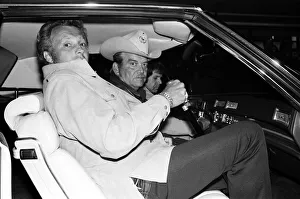 Stuntman Evel Knievel arrives in London ahead of his jump at Wembley Stadium