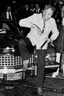 Stuntman Evel Knievel arrives in London ahead of his jump at Wembley Stadium