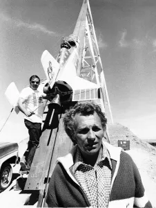 Knievel Prints: Stuntman Evel Knievel at Snake River Canyon Idaho where he is to make his farewell