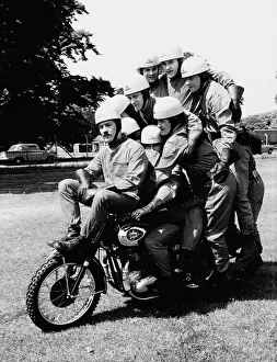 Stunts Prints: Stunts Royal Artillery Motorcycle Display team performs Dbase MSI Brochure June