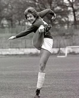 00317 Collection: Sue Lopez Woman Football Player showing off her high kick