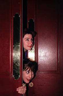 Sue Perkins Mel Giedroyc comediennes May 1999 at Paisley Town Hall