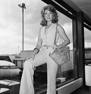 Sue Vanner, actor, leaving Heathrow Airport for Madrid to make a new film