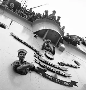 Suez Crisis 1956 The Aircraft Carrier HMS Ocean adds Port Said to the roll of