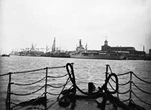 Suez Crisis 1956, The aircraft carriers HMS Theseus (nearest camera