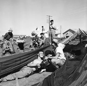 Suez Crisis 1956 Alf Biggs of the 1st Battalion Royal West Kent Regiment gets an