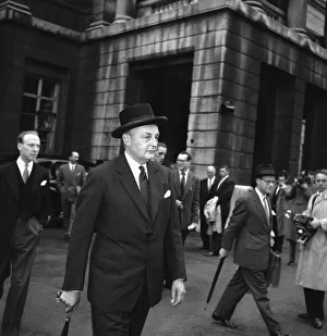 Suez Crisis 1956 Britains Foreign Minister Selwyn Lloyd arrives at Lancaster