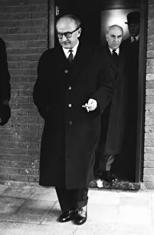 00174 Prints: Suez Crisis 1956 The French Prime Minister Mr Guy Mollet arriving at London Airport