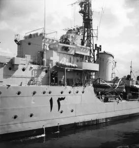 Suez Crisis 1956 HMS Zenith at Southampton is given final checks before being