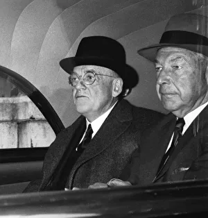 Suez Crisis 1956 John Foster Dulles arrives at the Suez Conference at Lancaster
