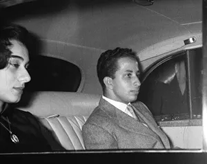 Suez Crisis 1956 King Feisal of Iraq leaving a Cinerama film at the London Casino