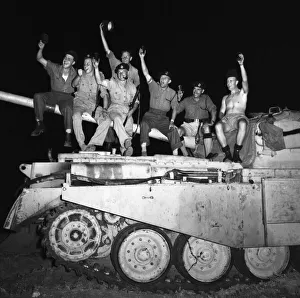 Suez Crisis 1956 Men of the 6th Royal Tank Regiment respond entusiasticly