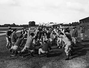 00191 Prints: Suez Crisis 1956 Men of the Duke of Wellington Regiment at Blackbushe airport play
