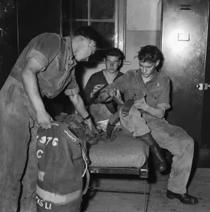 Suez Crisis 1956 Men of the Roal Berkshire Regiment preparing in anticipation of