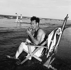Deckchair Prints: Suez Crisis 1956 Norman Donald of the Pioneer Corps relaxes with a cigarette