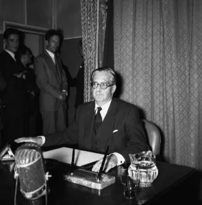 Suez Crisis 1956 The Prime Minister Anthony Eden at Lime Grove Television Studios