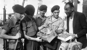 Trading Prints: The Suez crisis - British troops go Christmas shopping in Port Said