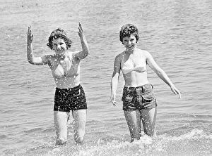Summer Weather Beach Scenes, Teesside, August 1976