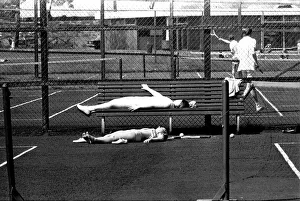 Summer weather scenes June 1970 - People enjoy a rare sunny day sunbathing in Brandling