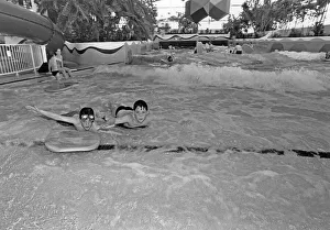01517 Prints: The Suncentre, Rhyl, Europes first indoor surfing pool, attracting thousands of families
