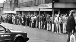 Sunderland Associated Football Club - Sunderland Fans queue for ticket 11 March 1985
