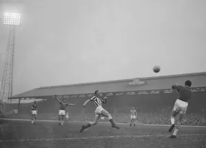 Sunderland v Cardiff 1962 / 63. Sunderlands Brian Clough in action against Cardiff
