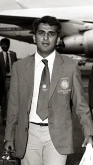 Sunil Gavaskar Indian Cricketer - April 1982 arriving in England for