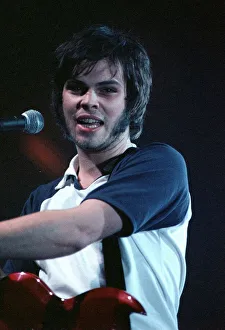 Indie Prints: Supergrass lead singer on stage at Irvine beach pop concert Gaz Coombes