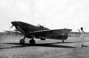 Air Display Prints: This Supermarine Spitfire was flown into Usworth Airport by squadron leader John Hobbs