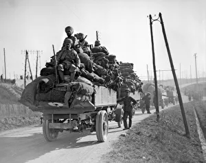 Supply train of the 3rd Lahore Division after leaving the railway station at Orleans