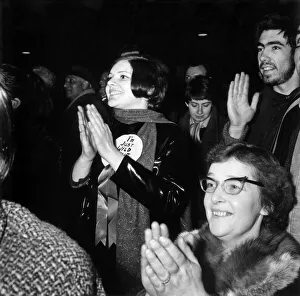 Supporters of Harold Wilson seen during his election speech at the Birmingham Rag Market