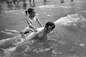 00010 Prints: In surf at Brighton - Gladys Tester. August 1952 C3867-001