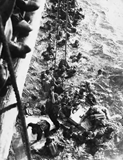 Rescues Prints: Survivors of the German battleship Bismark are rescued during the Second World War