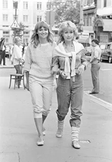 Susan Penhaligon with Felicity Kendal July 1982 whilst she was filming a new