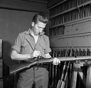 00939 Prints: Swansea Town and Wales international footballer Cliff Jones serving his National Service