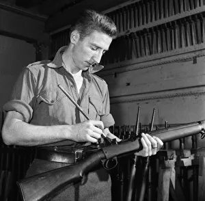 00939 Prints: Swansea Town and Wales international footballer Cliff Jones serving his National Service