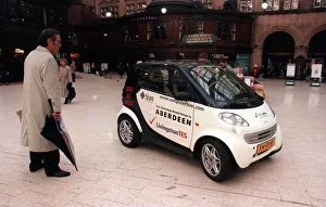 Swatch smart car in Glasgow Central Station January 1999