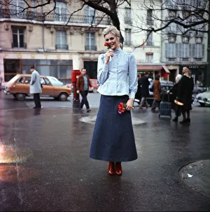 01191 Prints: Swedish model Jutte models Yves Saint Laurents new Edwardian inspired collection in