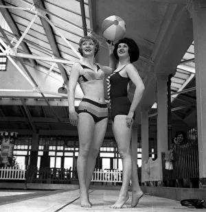 Swim Suit Fashions by Winserlee in Bri-nylon at Blackpool Two women pose with a